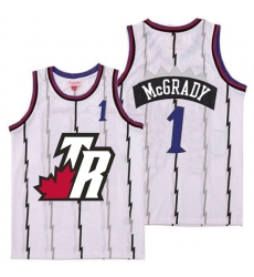 Raptors 1 Tracy McGrady White Big White TR Logo Retro Jersey 7