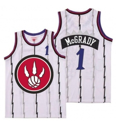 Raptors 1 Tracy McGrady White Red Big Logo Retro Jersey 4