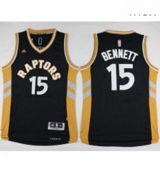 Raptors 15 Anthony Bennett BlackGold Stitched NBA Jersey 