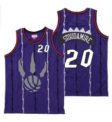 Raptors 20 Damon Stoudamire Purple Gray Logo Retro Jersey