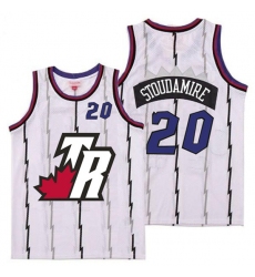 Raptors 20 Damon Stoudamire White Big White TR Logo Retro Jersey