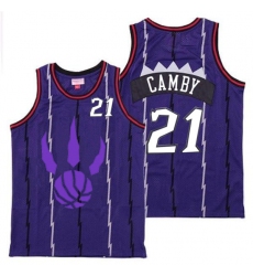 Raptors 21 Marcus Camby Purple Logo Retro Jersey