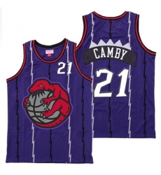 Raptors 21 Marcus Camby Purple Retro Jerseys 3