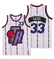 Raptors 33 Marc Gasol White Big Gray TR Logo Retro Jersey0