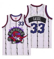 Raptors 33 Marc Gasol White Big Logo Retro Jersey 9