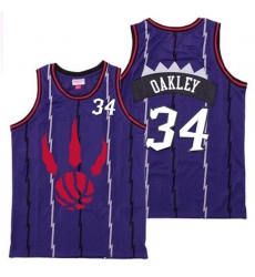 Raptors 34 Charles Oakley Purple Throwback Jerseys