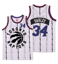 Raptors 34 Charles Oakley White Retro Jersey 2