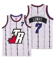 Raptors 7 Kyle Lowry White Big White TR Logo Retro Jersey 7
