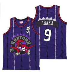 Raptors 9 Serge Ibaka Purple Big Logo Retro Jersey 9