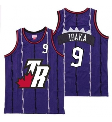 Raptors 9 Serge Ibaka Purple Big White TR Logo Retro Jersey 8