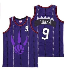 Raptors 9 Serge Ibaka Purple Logo Retro Jersey 6