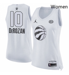 Womens Nike Jordan Toronto Raptors 10 DeMar DeRozan Swingman White 2018 All Star Game NBA Jersey