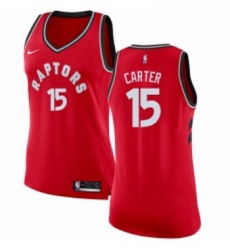 Womens Nike Toronto Raptors 15 Vince Carter Authentic Red Road NBA Jersey Icon Edition