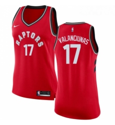 Womens Nike Toronto Raptors 17 Jonas Valanciunas Swingman Red Road NBA Jersey Icon Edition