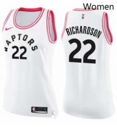 Womens Nike Toronto Raptors 22 Malachi Richardson Swingman WhitePink Fashion NBA Jersey 
