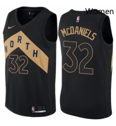 Womens Nike Toronto Raptors 32 KJ McDaniels Swingman Black NBA Jersey City Edition 