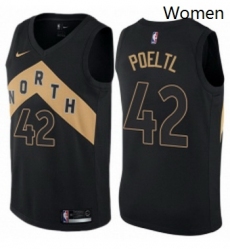 Womens Nike Toronto Raptors 42 Jakob Poeltl Swingman Black NBA Jersey City Edition
