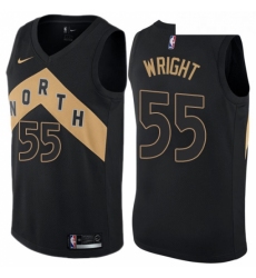 Womens Nike Toronto Raptors 55 Delon Wright Swingman Black NBA Jersey City Edition