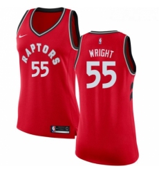 Womens Nike Toronto Raptors 55 Delon Wright Swingman Red Road NBA Jersey Icon Edition
