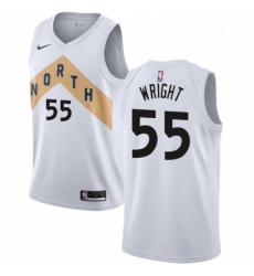 Womens Nike Toronto Raptors 55 Delon Wright Swingman White NBA Jersey City Edition