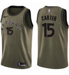 Youth Nike Toronto Raptors 15 Vince Carter Swingman Green Salute to Service NBA Jersey