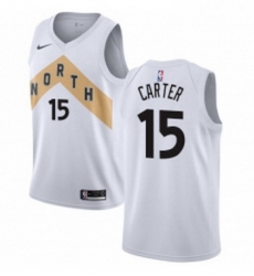 Youth Nike Toronto Raptors 15 Vince Carter Swingman White NBA Jersey City Edition