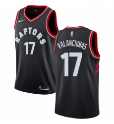 Youth Nike Toronto Raptors 17 Jonas Valanciunas Authentic Black Alternate NBA Jersey Statement Edition