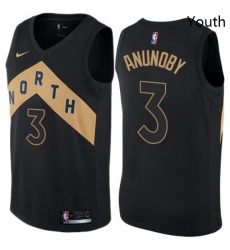 Youth Nike Toronto Raptors 3 OG Anunoby Swingman Black NBA Jersey City Edition 