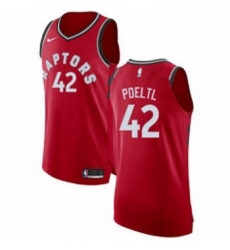 Youth Nike Toronto Raptors 42 Jakob Poeltl Authentic Red Road NBA Jersey Icon Edition