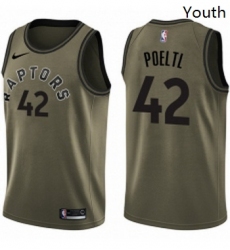 Youth Nike Toronto Raptors 42 Jakob Poeltl Swingman Green Salute to Service NBA Jersey