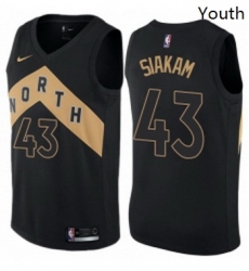 Youth Nike Toronto Raptors 43 Pascal Siakam Swingman Black NBA Jersey City Edition