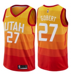 Jazz  27 Rudy Gobert Orange Basketball Swingman City Edition 2019 20 Jersey