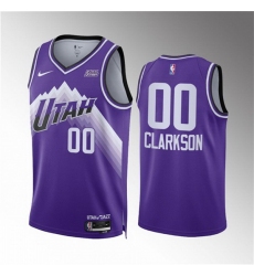 Men Utah Jazz 00 Jordan Clarkson Purple 2023 24 City Edition Stitched Basketball Jersey