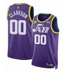Men Utah Jazz 00 Jordan Clarkson Purple 2023 Classic Edition Stitched Basketball Jersey