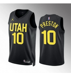 Men Utah Jazz 10 Jason Preston Black Statement Edition Stitched Basketball Jersey