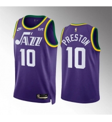 Men Utah Jazz 10 Jason Preston Purple 2023 24 City Edition Stitched Basketball Jersey