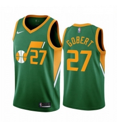 Men Utah Jazz 27 Rudy Gobert Green NBA Swingman 2020 21 Earned Edition Jersey