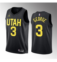 Men Utah Jazz 3 Keyonte George Black 2023 Draft Statement Edition Stitched Basketball Jersey