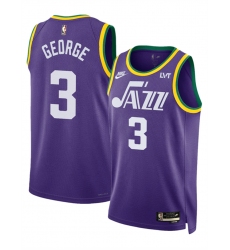 Men Utah Jazz 3 Keyonte George Purple 2023 Classic Edition Stitched Basketball Jersey