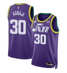 Men Utah Jazz 30 Ochai Agbaji Purple 2023 Classic Edition Stitched Basketball Jersey