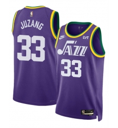 Men Utah Jazz 33 Johnny Juzang Purple 2023 Classic Edition Stitched Basketball Jersey