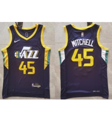 Men Utah Jazz Donovan Mitchell  #45 2021 2022 75th Anniversary City Edition Stitched Jersey