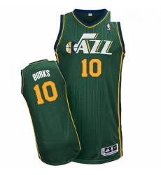Mens Adidas Utah Jazz 10 Alec Burks Authentic Green Alternate NBA Jersey