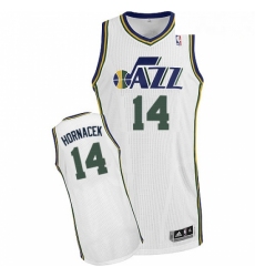 Mens Adidas Utah Jazz 14 Jeff Hornacek Authentic White Home NBA Jersey
