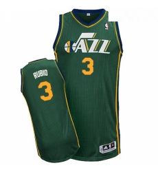 Mens Adidas Utah Jazz 3 Ricky Rubio Authentic Green Alternate NBA Jersey 