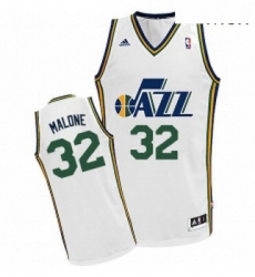 Mens Adidas Utah Jazz 32 Karl Malone Swingman White Home NBA Jersey