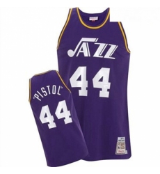 Mens Adidas Utah Jazz 44 Pete Maravich Authentic Purple Pistol NBA Jersey