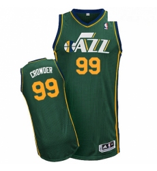 Mens Adidas Utah Jazz 99 Jae Crowder Authentic Green Alternate NBA Jersey 