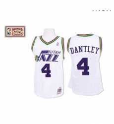 Mens Mitchell and Ness Utah Jazz 4 Adrian Dantley Authentic White Throwback NBA Jersey
