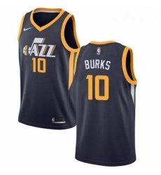 Mens Nike Utah Jazz 10 Alec Burks Swingman Navy Blue Road NBA Jersey Icon Edition